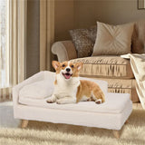 L-Shape Pet Sofa Bed with Cushion | Raised Dog & Cat Bed