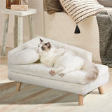 L-Shape Pet Sofa Bed with Cushion | Raised Dog & Cat Bed