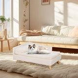 L-Shape Pet Sofa Bed with Cushion | Raised Dog & Cat Bed