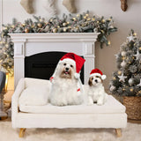L-Shape Pet Sofa Bed with Cushion | Raised Dog & Cat Bed