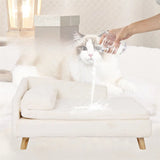 L-Shape Pet Sofa Bed with Cushion | Raised Dog & Cat Bed