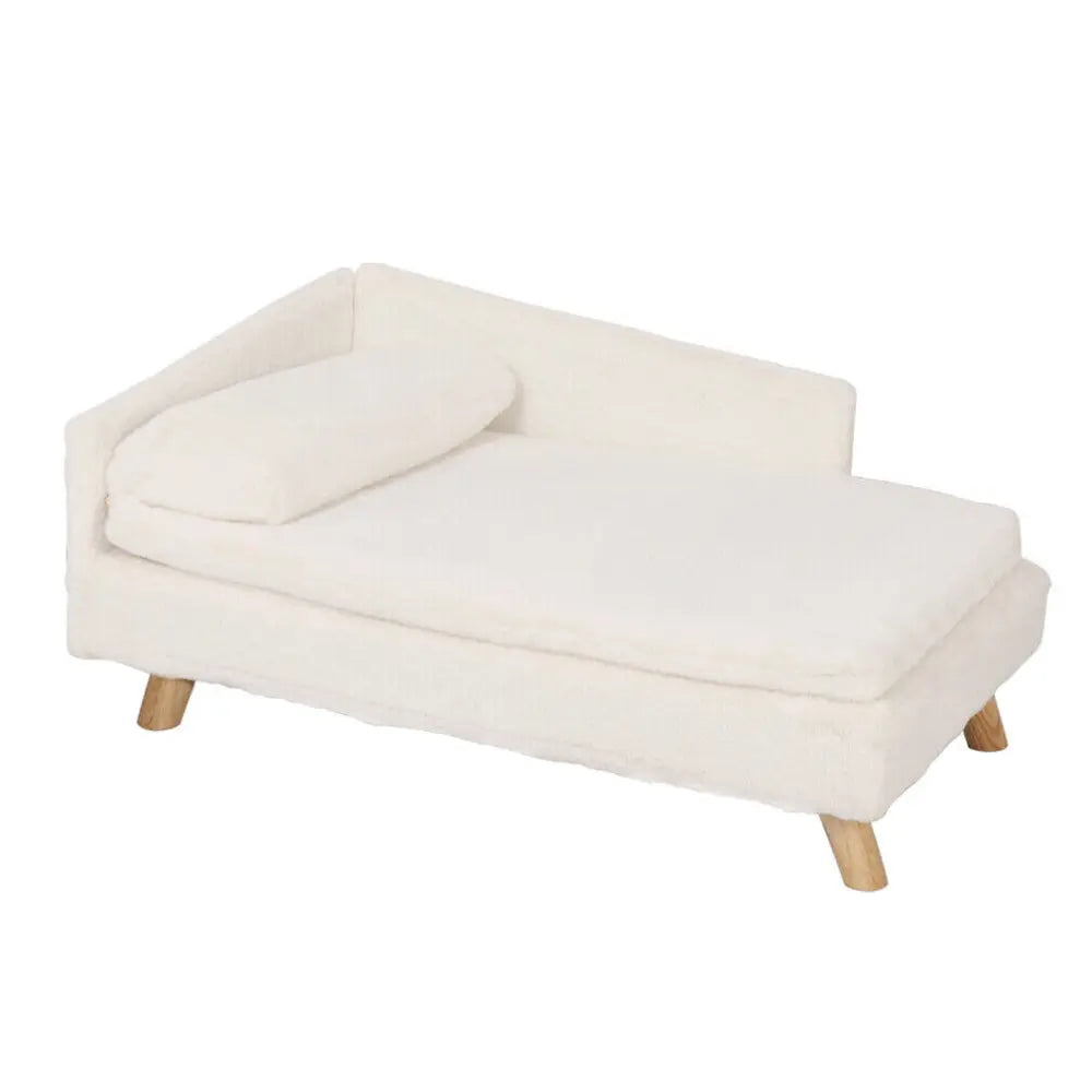 L-Shape Pet Sofa Bed with Cushion | Raised Dog & Cat Bed