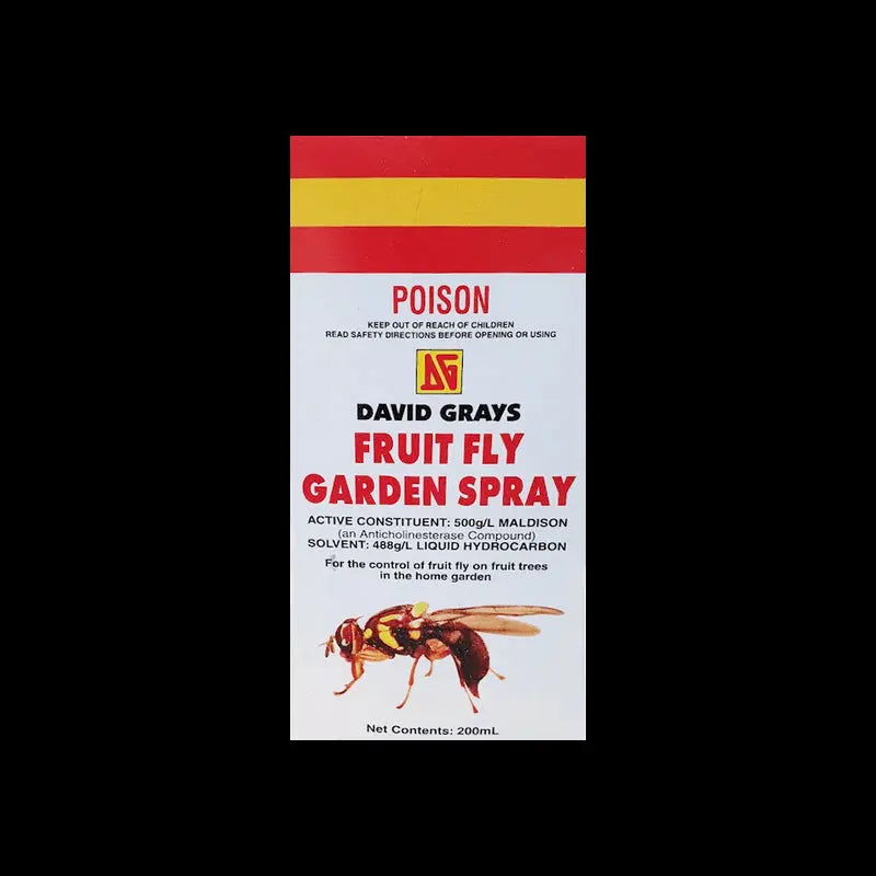 David Grays Fruit Fly Garden Spray 200mL – Maldison Concentrate for Fruit Fly Control
