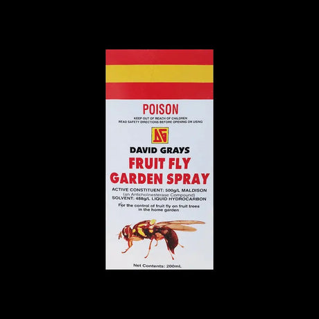David Grays Fruit Fly Garden Spray 200mL – Maldison Concentrate for Fruit Fly Control
