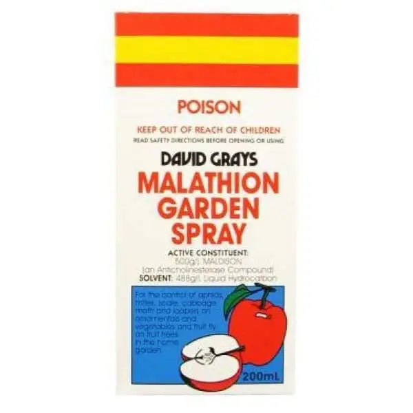 David Grays Malathion Garden Spray 200mL: Insecticide Concentrate for Aphids, Mites & Fruit Fly