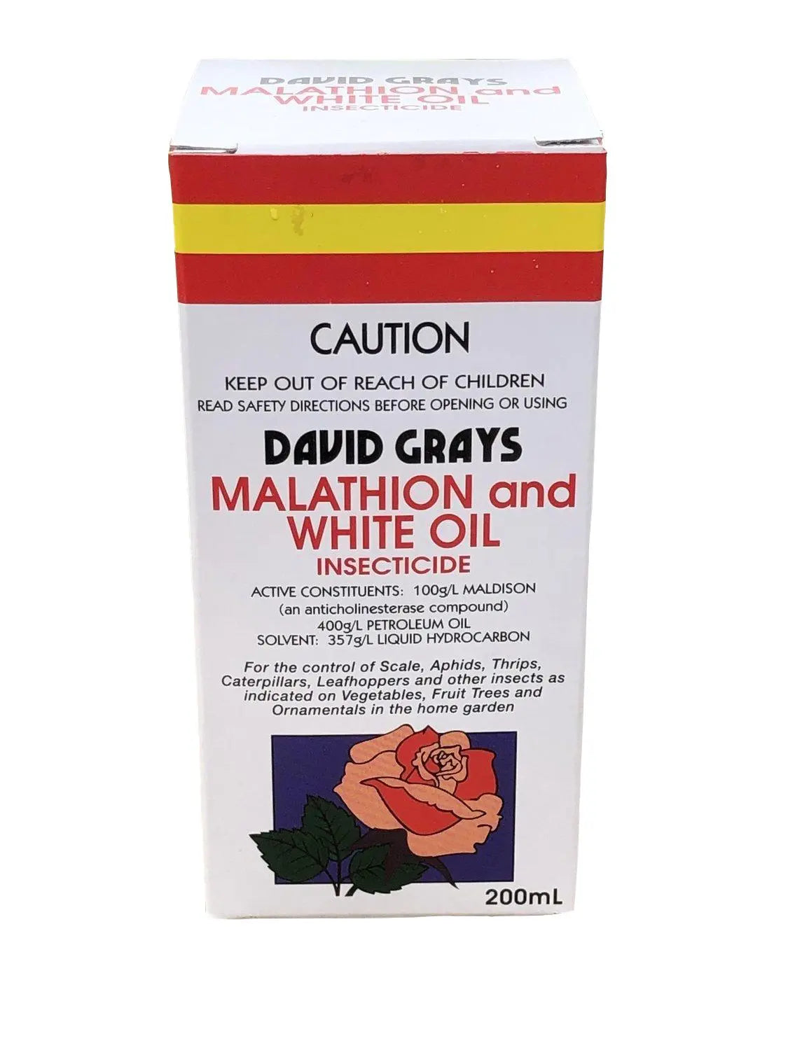 David Grays Malathion & White Oil Insecticide 200mL: Dual-Action Spray for Scale, Aphids & Mites