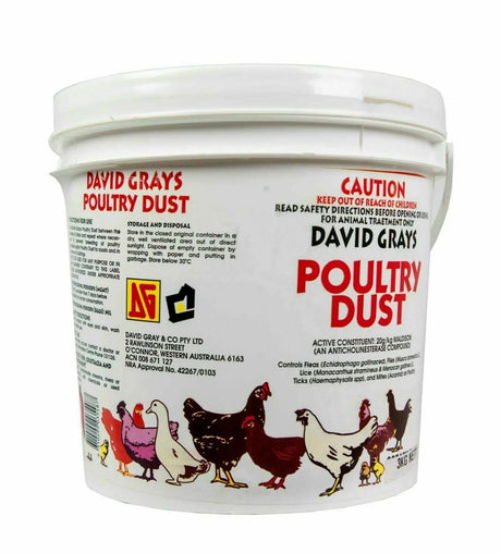 David Grays Poultry Dust 3kg – Lice, Mite, Flea & Tick Control for Poultry
