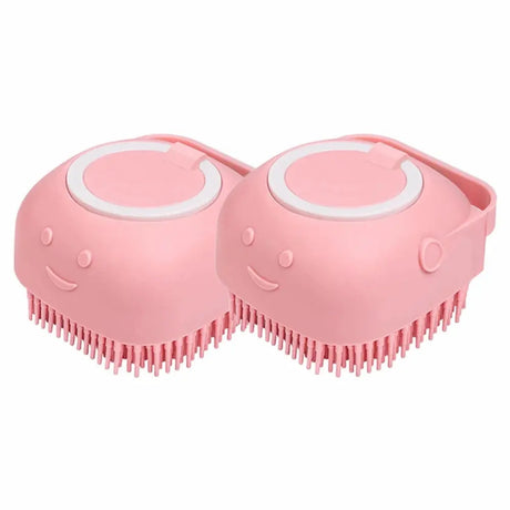 Dog Bathing & Massage Brush – Soft Silicone Brush with Shampoo Dispenser
