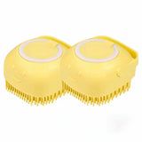 Dog Bathing & Massage Brush – Soft Silicone Brush with Shampoo Dispenser