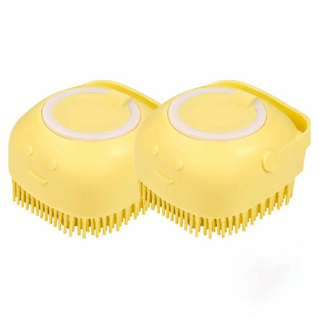 Dog Bathing & Massage Brush – Soft Silicone Brush with Shampoo Dispenser