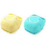 Dog Bathing &amp; Massage Brush: Soft Silicone Brush with Shampoo Dispenser