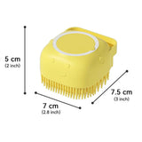 Dog Bathing &amp; Massage Brush: Soft Silicone Brush with Shampoo Dispenser
