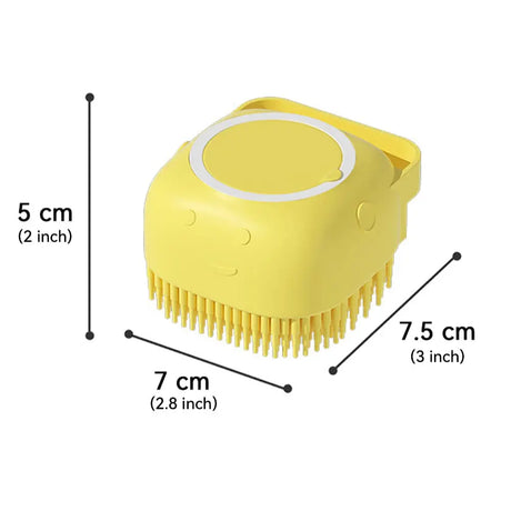 Dog Bathing &amp; Massage Brush: Soft Silicone Brush with Shampoo Dispenser