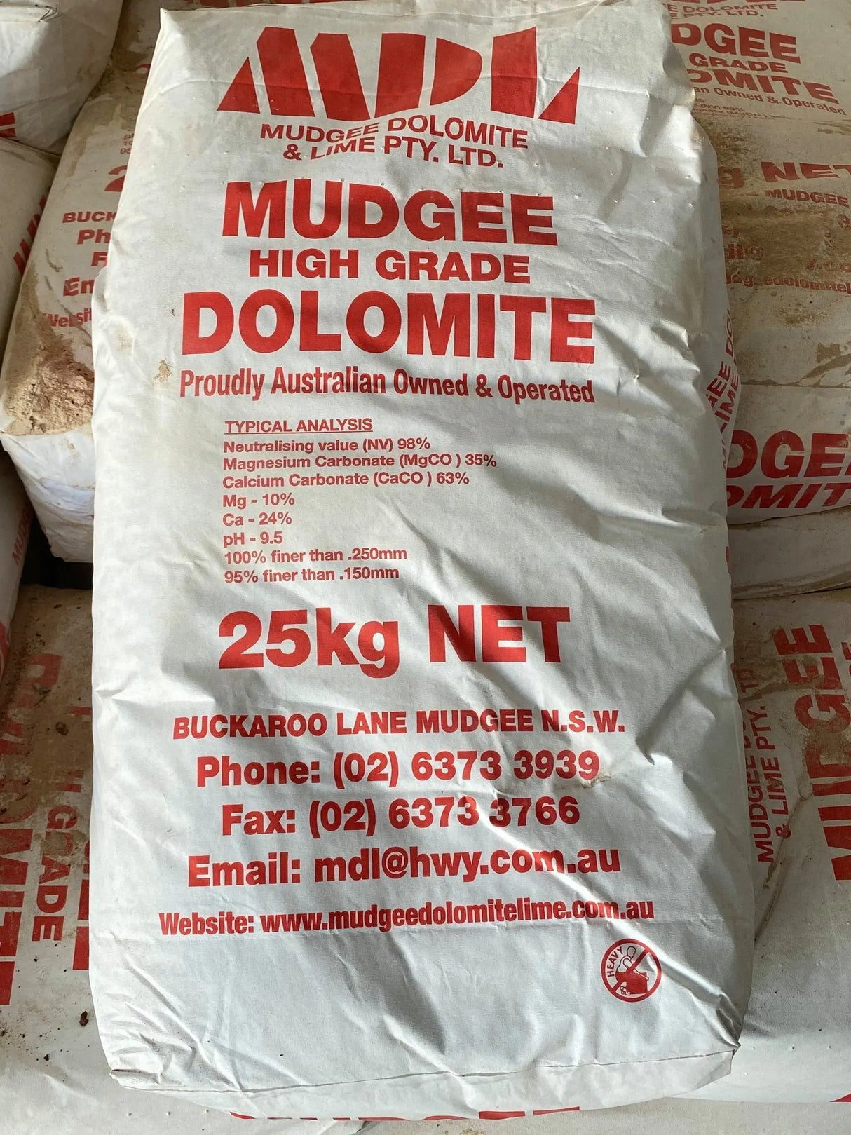 Mudgee High Grade Dolomite 25kg in Australia | Soil pH Lime