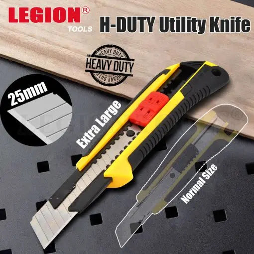 Legion Tools Heavy Duty 25mm Utility Knife: Snap-Off Blade Built for Tough Cutting Jobs