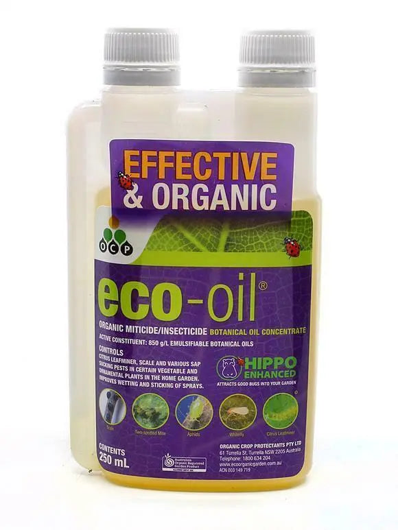  Eco-Oil Certified Organic Miticide & Insecticide 250mL – HIPPO Enhanced Botanical Oil Concentrate

