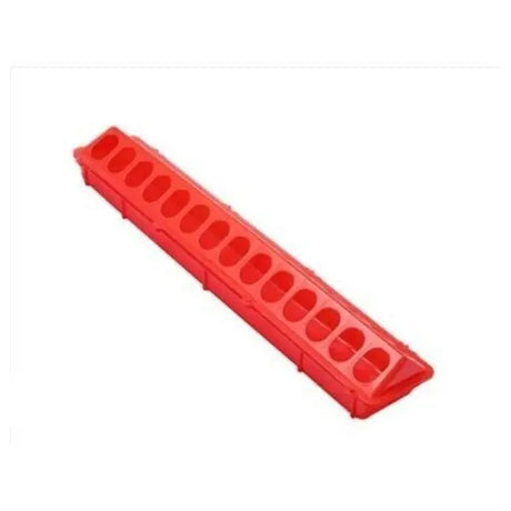 50cm 28-Hole Plastic Poultry Feeder Trough – Flip-Top Chick & Bird Feeder