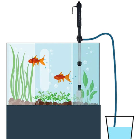Fish Tank Cleaner Battery Syphon Change Pump Water Filter