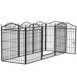Foldable 8 Panels Pet Fence Heavy Duty Metal Dog Playpen