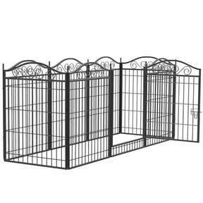 Foldable 8 Panels Pet Fence Heavy Duty Metal Dog Playpen
