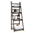 Folding 4 Tier Ladder Shelf Storage Shelving Unit Wooden Bookcase