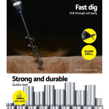 GIANTZ Power Garden Auger Small Earth Planter 75 X 600MM Black Bonnyrigg Produce & Garden Supplies