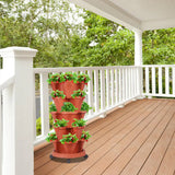 GREENHAVEN 5-Tier Stackable Planter, Indoor and Outdoor Gardening Planter with Removable Wheels and Tools