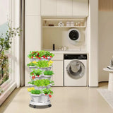 GREENHAVEN 5-Tier Stackable Planter, Indoor and Outdoor Gardening Planter with Removable Wheels and Tools