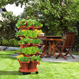 GREENHAVEN 5-Tier Stackable Planter, Indoor and Outdoor Gardening Planter with Removable Wheels and Tools