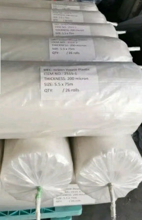 Greenhouse Plastic 5.5m x 75m: 200 Micron Covering Film