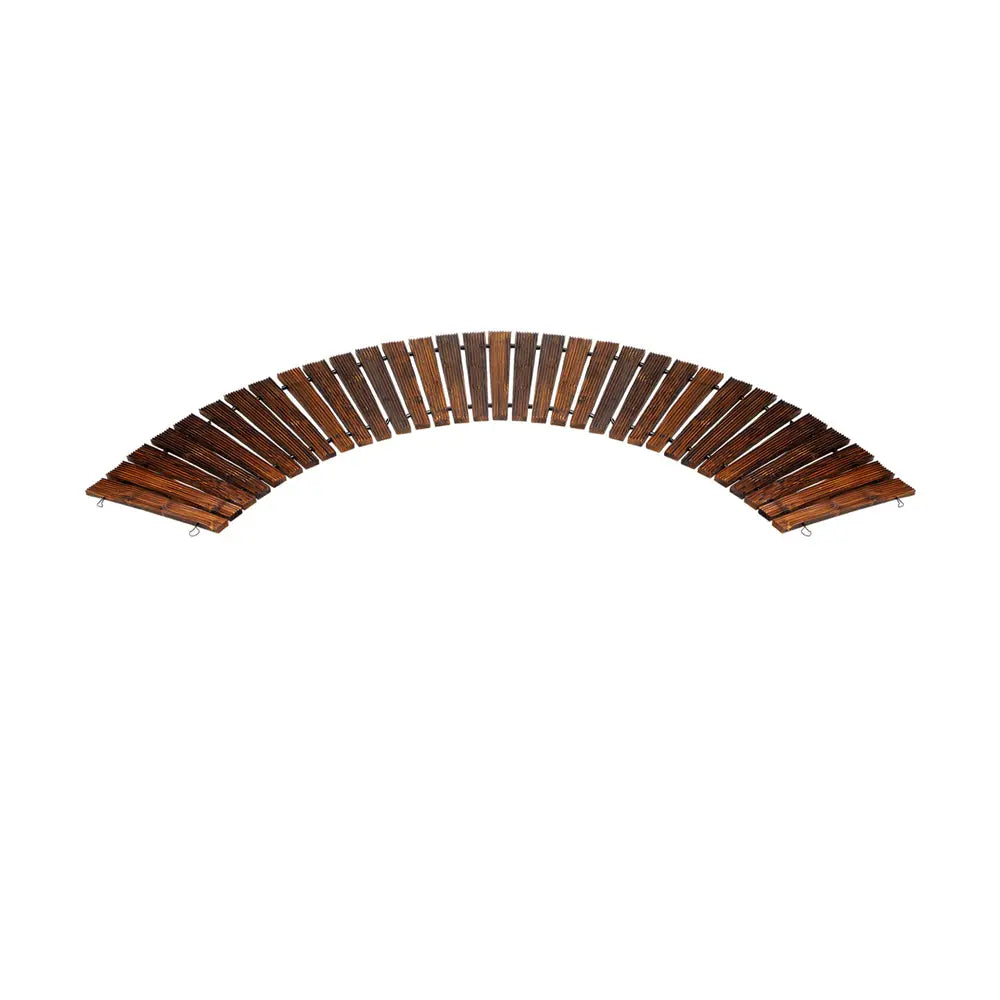 Garden Wooden Pathway Roll-Out 8ft – Curved Fir Wood Walkway Mat