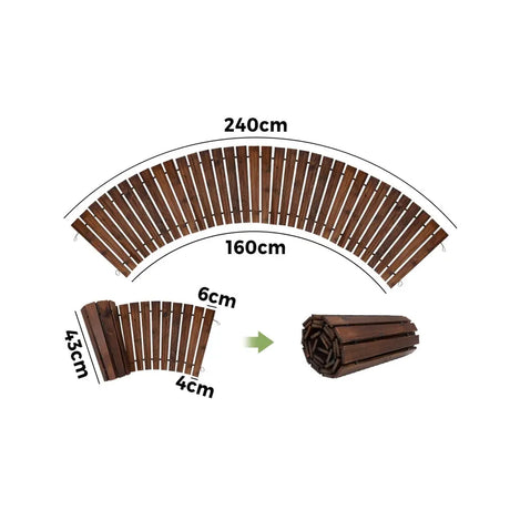 Garden Wooden Pathway Roll-Out 8ft | Curved Fir Walkway