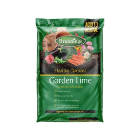 Brunnings Garden Lime 3kg bag for soil pH correction in Australian gardens