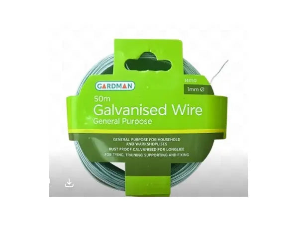 Gardman Galvanised Wire – 1mm x 50m Rust-Proof General Purpose Bonnyrigg Produce & Garden Supplies