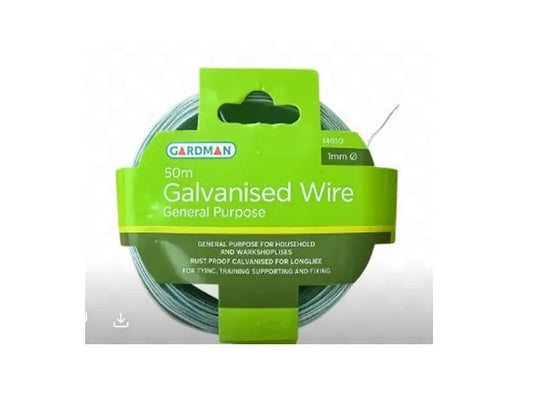 Gardman Galvanised Wire – 1mm x 50m Rust-Proof General Purpose Bonnyrigg Produce & Garden Supplies