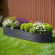 Green Fingers Garden Bed 240X80X42cm Oval Planter Box Raised Container Galvanised Bonnyrigg Produce & Garden Supplies