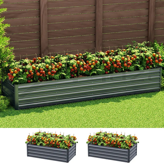 Green Fingers Garden Bed 240X80X45cm Planter Box Raised Container Galvanised Herb Bonnyrigg Produce & Garden Supplies
