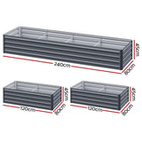 Green Fingers Garden Bed 240X80X45cm Planter Box Raised Container Galvanised Herb Bonnyrigg Produce & Garden Supplies