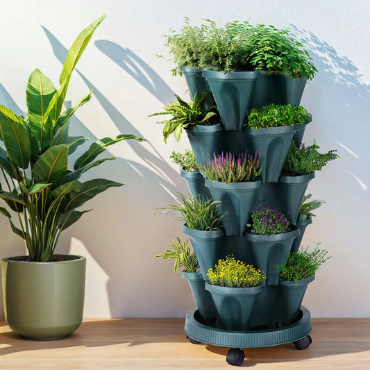 Green Fingers Garden Bed 5 Tier Vertical Garden Strawberry Stackable Planters Herbs Petunias Bonnyrigg Produce & Garden Supplies
