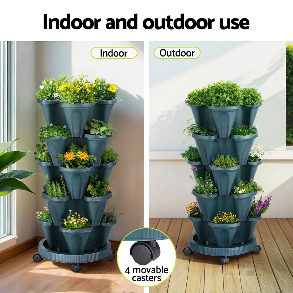 Green Fingers Garden Bed 5 Tier Vertical Garden Strawberry Stackable Planters Herbs Petunias Bonnyrigg Produce & Garden Supplies