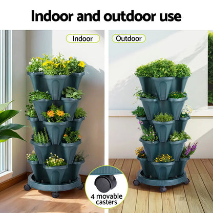 Green Fingers Garden Bed 5 Tier Vertical Garden Strawberry Stackable Planters Herbs Petunias Bonnyrigg Produce & Garden Supplies