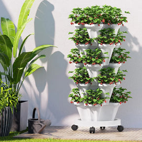Green Fingers Garden Bed 5 Tier Vertical Garden Strawberry Stackable Planters Herbs Petunias Bonnyrigg Produce & Garden Supplies