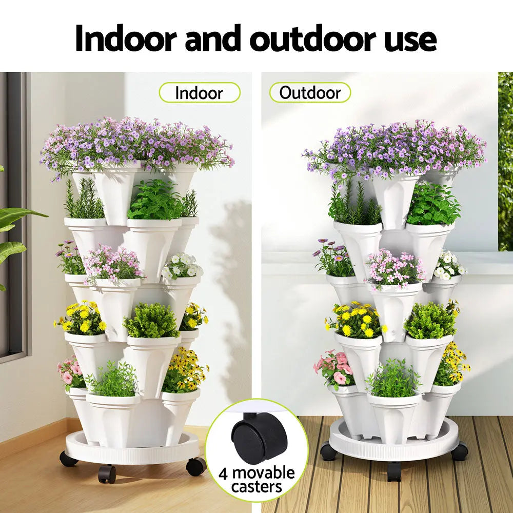 Green Fingers Garden Bed 5 Tier Vertical Garden Strawberry Stackable Planters Herbs Petunias Bonnyrigg Produce & Garden Supplies