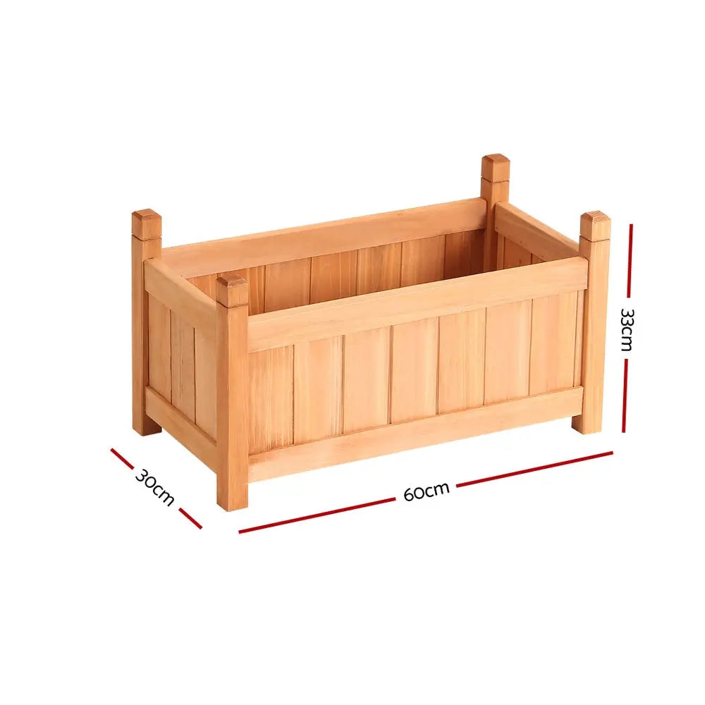 Green Fingers Garden Bed 60x30x33cm Wooden Planter Box Raised Container Growing Bonnyrigg Produce & Garden Supplies