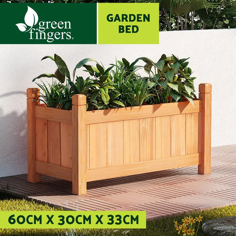 Green Fingers Garden Bed 60x30x33cm Wooden Planter Box Raised Container Growing Bonnyrigg Produce & Garden Supplies
