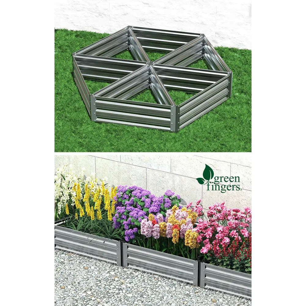 Green Fingers Garden Bed 86x86x30cm Planter Box Raised Container Galvanised Herb Bonnyrigg Produce & Garden Supplies