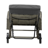 Grey Sun Lounger with Wheels