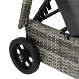 Grey Sun Lounger with Wheels