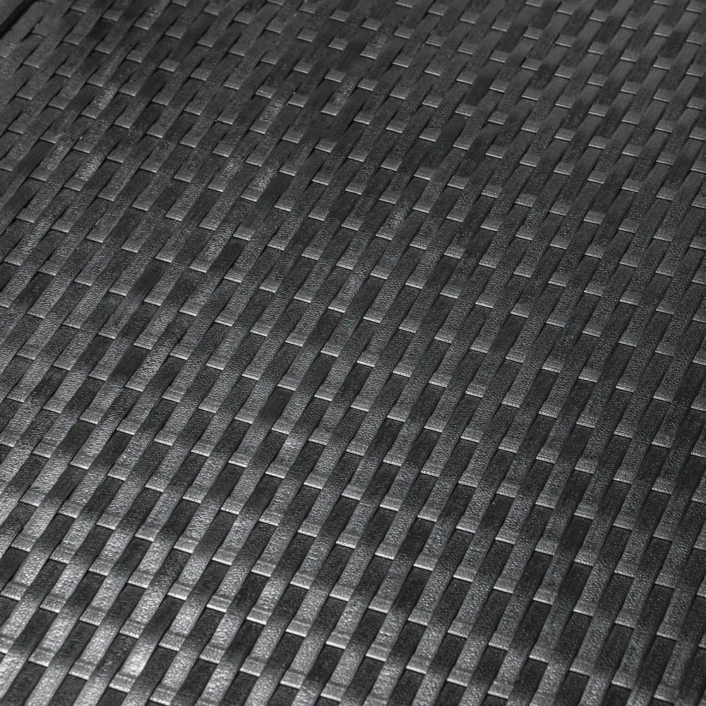 Grey and Black Wheeled Sun Lounger and Table Patio Set