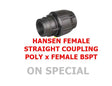 Hansen Female Straight Coupling – Poly x Female BSPT Bonnyrigg Produce & Garden Supplies